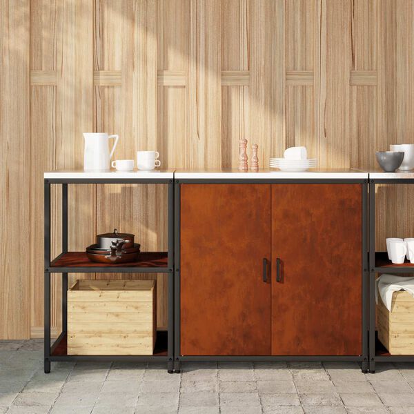 vidaXL Conjunto de Armazenamento de Cozinha 2 pcs Ferro Enferrujado