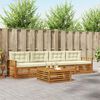 vidaXL Conjunto de Sof&aacute;s para Exterior 5 pcs Natural e Creme
