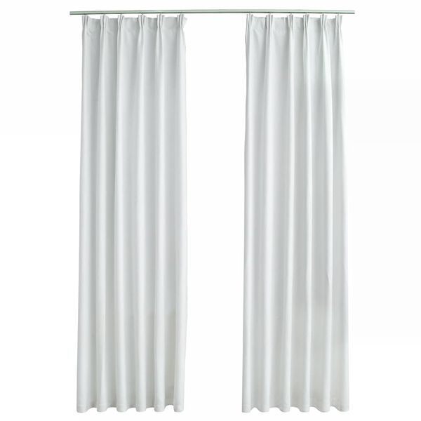vidaXL Cortinas blackout com ganchos 2 pcs 140x175 cm branco sujo