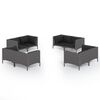 vidaXL 8 pcs conj. lounge jardim c/ almofad&otilde;es vime PE cinzento-escuro