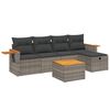 vidaXL 6 pcs conjunto sof&aacute;s de jardim com almofad&otilde;es vime cinzento