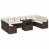 vidaXL Conjunto de Sof&aacute; de Jardim 11 unid. Castanho Rattan Sint&eacute;tico