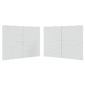 vidaXL Parede lateral com fecho p/ tenda de festas 2 pcs PE branco