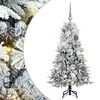 vidaXL &Aacute;rvore de Natal Articulada Artificial Verde e branco 120 cm