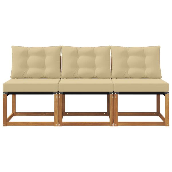 vidaXL 3 Pe&ccedil;a Sof&aacute; do Meio para Exterior