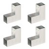 vidaXL Bases para poste em forma de L 4 pcs 71x71 mm metal galvanizado