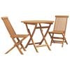 vidaXL Conjunto de Jantar para Jardim 3 unid. Castanho