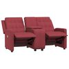 vidaXL Poltrona massagem 2 lug. reclin. c/ suporte copo vermelho-tinto