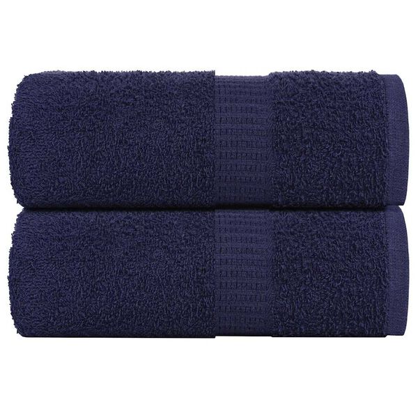 vidaXL Toalhas de rosto FROGN 2 pe&ccedil;as Azul-marinho 30x30 cm 360 g/m&sup2;