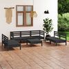 vidaXL 8 pcs conjunto lounge de jardim pinho maci&ccedil;o preto