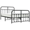vidaXL Estrutura de cama com cabeceira e p&eacute;s 120x190 cm metal preto