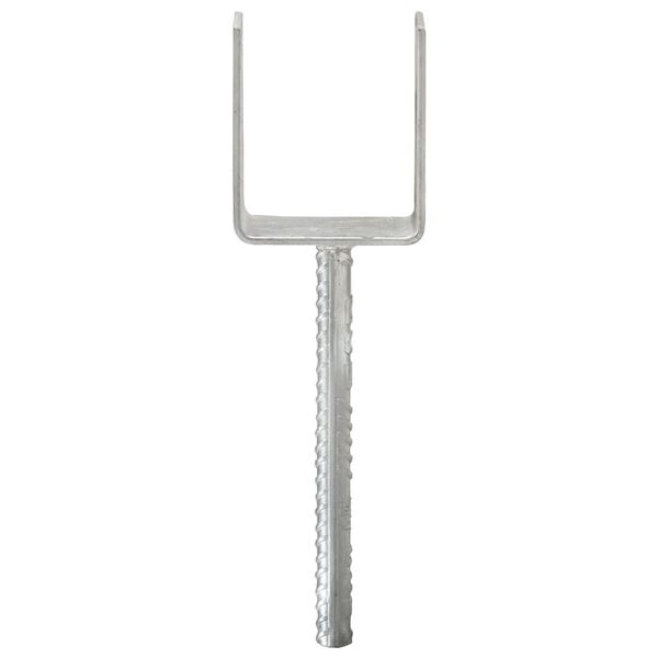 vidaXL Âncoras de vedação 6 pcs 8x6x30 cm aço galvanizado prateado