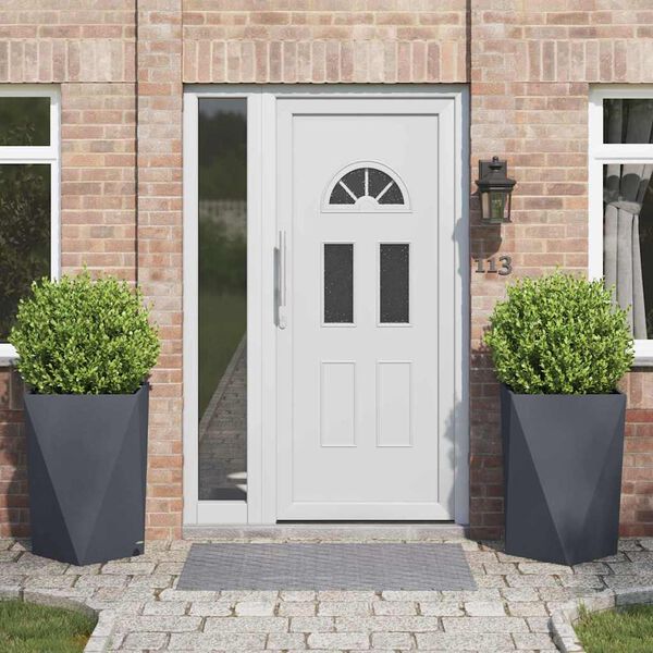 vidaXL Floreira 2 pcs Antracite 50 x 50 x 75 cm A&ccedil;o