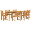 vidaXL Conjunto de Jantar para Jardim 7 unid. 6 lugar Castanho