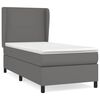 vidaXL Cama com molas/colch&atilde;o 100x200 cm couro artificial cinzento