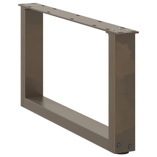 vidaXL P&eacute;s para mesa de centro em formato de U, 2 pe&ccedil;as, a&ccedil;o natural, 70 x (30-31) cm, a&ccedil;o