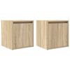 vidaXL Mesas de cabeceira de parede 2 pcs 38x34x40 cm carvalho sonoma