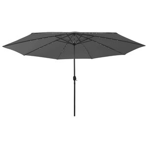 vidaXL Guarda-sol de jardim com luzes LED 400 cm antracite