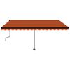 vidaXL Toldo retr&aacute;til manual independente 450x300cm laranja e castanho