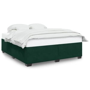 vidaXL Estrutura de cama sem colch&atilde;o 200x200 cm veludo verde-escuro