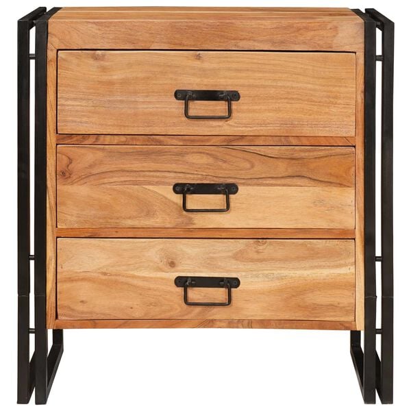 vidaXL Buffet Castanho 66 x 33 x 70 cm Madeira S&oacute;lida de Ac&aacute;cia