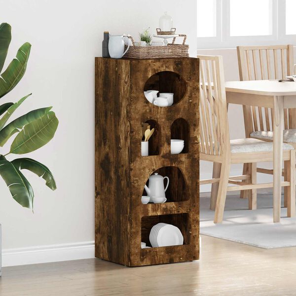 vidaXL Buffet Carvalho Defumado 40 x 35 x 100,5 cm Madeira processada