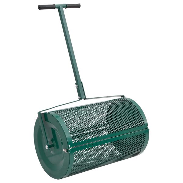 vidaXL Distribuidor de adubo 75L Ø40x60 cm aço verde