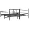 vidaXL Estrutura de cama com cabeceira e pés 193x203 cm metal preto