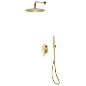 vidaXL Sistema de duche em a&ccedil;o inoxid&aacute;vel 201 dourado