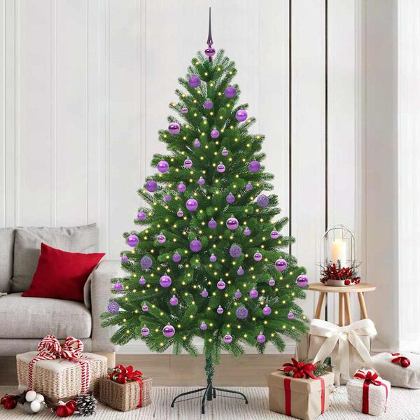 vidaXL &Aacute;rvore de Natal com 300 LEDs com suporte Verde 210 cm PE