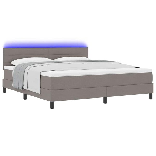 vidaXL Cama Box com colch&atilde;o Cinzento-acastanhado 180 x 200 cm tecido