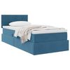 vidaXL Cama com Armazenamento Azul Escuro 90 x 190 cm Veludo