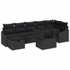 vidaXL Conjunto de Sof&aacute; de Jardim 8 pcs Preto vime PE