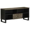vidaXL M&oacute;vel de TV 100x33x46 cm madeira de mangueira maci&ccedil;a preto