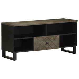 vidaXL M&oacute;vel de TV 100x33x46 cm madeira de mangueira maci&ccedil;a preto
