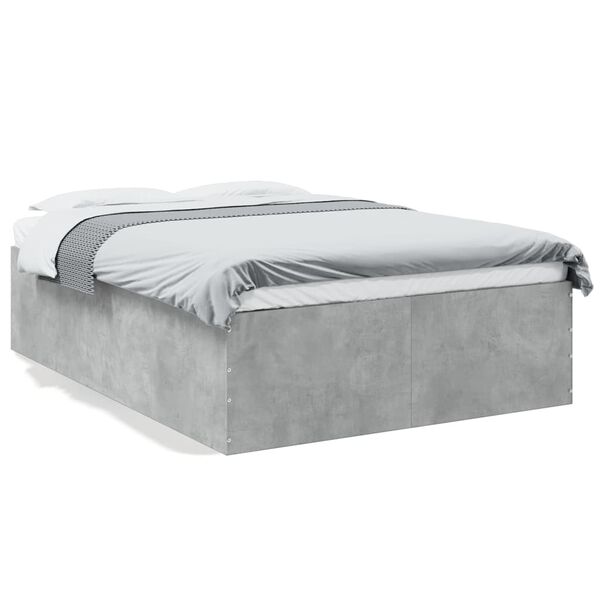 vidaXL Estrutura de cama 140x190 cm derivados de madeira cinza cimento