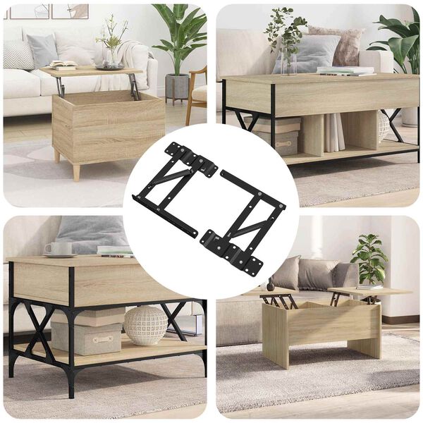 vidaXL Mecanismo de Levantamento de Cama 2 pcs Preto 340 x 95 x 40 mm