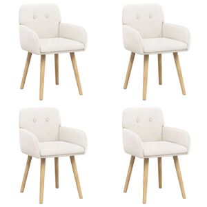 vidaXL Cadeiras de Jantar 4 unid. Boucl&eacute; Creme 59 x 56,5 x 85 cm