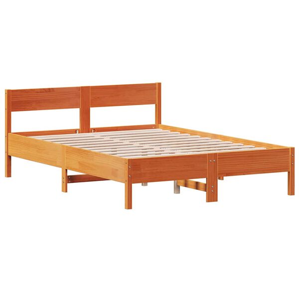 vidaXL Cama sem colch&atilde;o 120x190 cm madeira pinho maci&ccedil;a castanho-mel