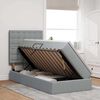 vidaXL Cama com arruma&ccedil;&atilde;o e LED Cinzento-claro 90 x 190 cm Poli&eacute;ster