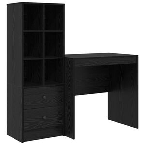 vidaXL Mesa Carvalho Preto 125,5 x 50 x 127 cm 2 unid.