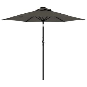 vidaXL Guarda-sol de jardim com poste de a&ccedil;o 225x225x212 cm antracite