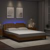 vidaXL Estrutura de cama com LED sem colch&atilde;o Zadar 160x200 cappuccino