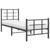 vidaXL Estrutura de cama com cabeceira e p&eacute;s 75x190 cm metal preto