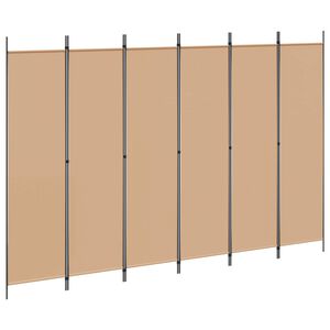 vidaXL Divis&oacute;ria de Quarto de 6 Pain&eacute;is Bege 300 x 200 cm Tecido
