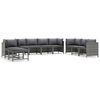 vidaXL 10 pcs conjunto lounge de jardim c/ almofad&otilde;es vime PE cinzento