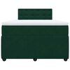 vidaXL Cama boxspring com colch&atilde;o 120x200 cm veludo verde-escuro