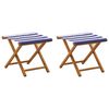 vidaXL Cadeira de Deck 2 pcs Madeira S&oacute;lida de Eucalipto Azul e Branco
