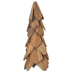 vidaXL &Aacute;rvore de Natal Castanho 51 cm Madeira de teca maci&ccedil;a