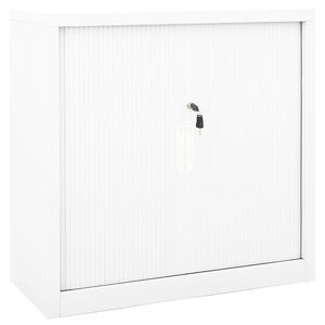 vidaXL Arm&aacute;rio com porta deslizante a&ccedil;o 90x40x90 cm branco